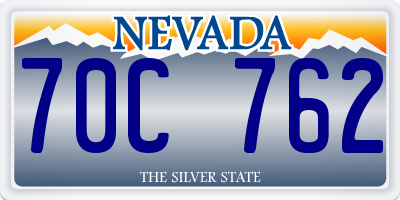 NV license plate 70C762