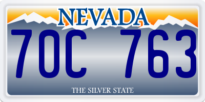 NV license plate 70C763