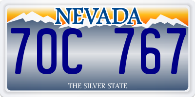 NV license plate 70C767