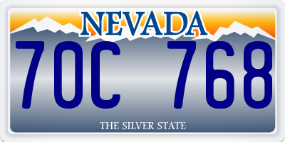 NV license plate 70C768