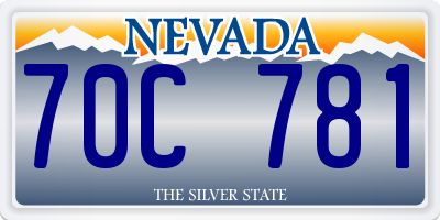 NV license plate 70C781