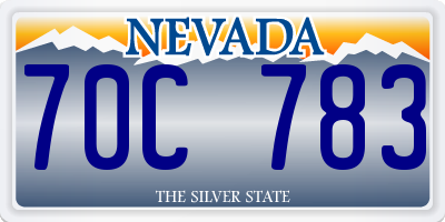 NV license plate 70C783