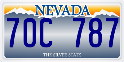 NV license plate 70C787