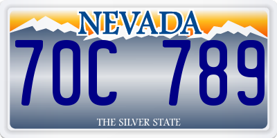 NV license plate 70C789