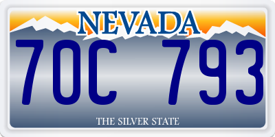 NV license plate 70C793