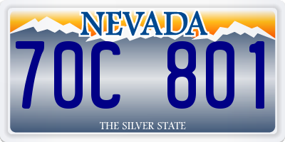 NV license plate 70C801