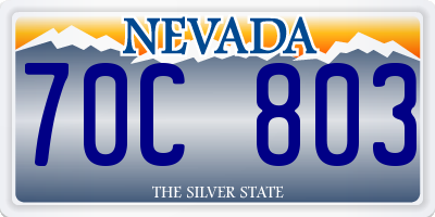 NV license plate 70C803