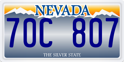 NV license plate 70C807