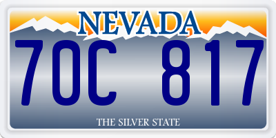 NV license plate 70C817