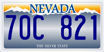NV license plate 70C821