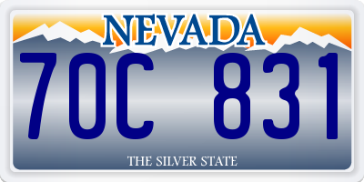 NV license plate 70C831