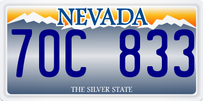 NV license plate 70C833