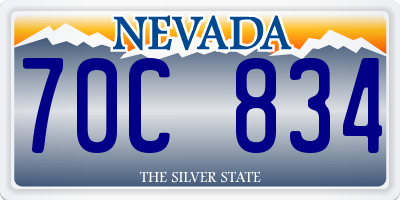 NV license plate 70C834