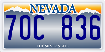 NV license plate 70C836