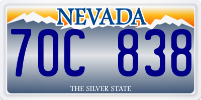 NV license plate 70C838