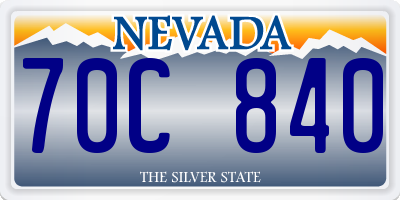 NV license plate 70C840