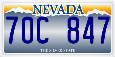 NV license plate 70C847
