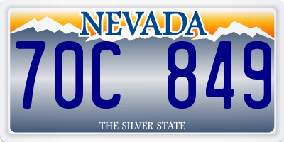 NV license plate 70C849