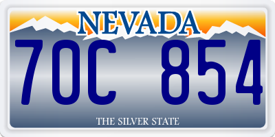 NV license plate 70C854