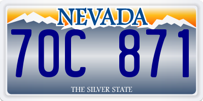 NV license plate 70C871