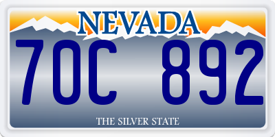 NV license plate 70C892