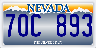 NV license plate 70C893