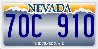 NV license plate 70C910