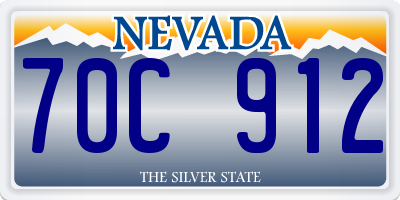 NV license plate 70C912