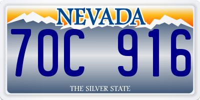 NV license plate 70C916