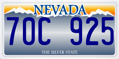 NV license plate 70C925