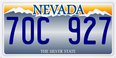 NV license plate 70C927