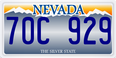 NV license plate 70C929