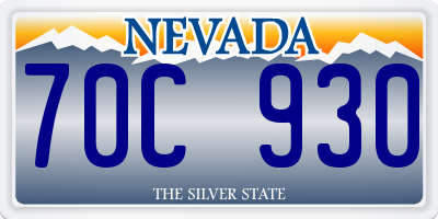 NV license plate 70C930