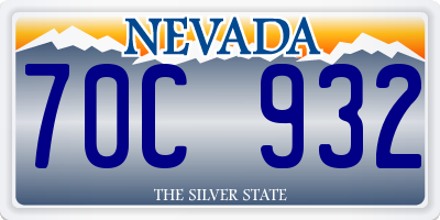 NV license plate 70C932