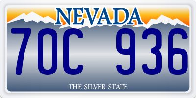 NV license plate 70C936