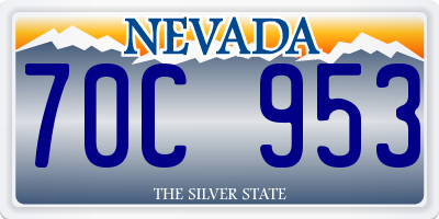 NV license plate 70C953