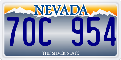 NV license plate 70C954