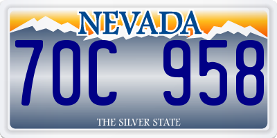 NV license plate 70C958