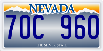 NV license plate 70C960