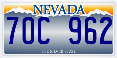 NV license plate 70C962