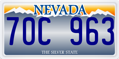 NV license plate 70C963