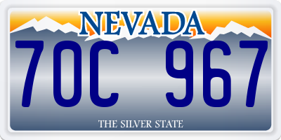 NV license plate 70C967