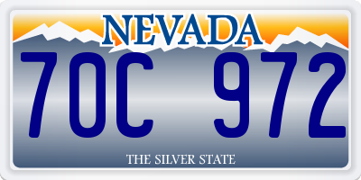 NV license plate 70C972