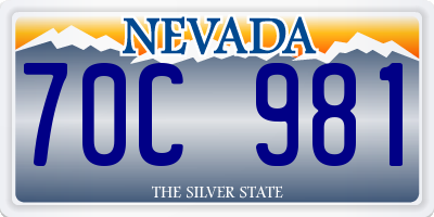NV license plate 70C981