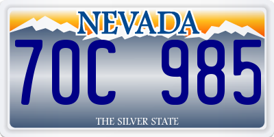 NV license plate 70C985