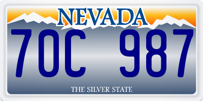 NV license plate 70C987