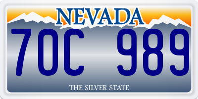 NV license plate 70C989