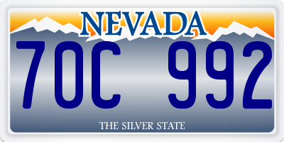 NV license plate 70C992