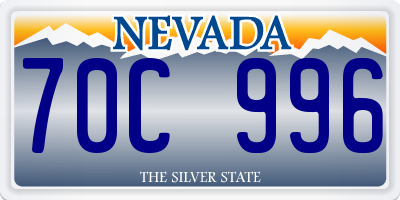 NV license plate 70C996