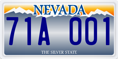 NV license plate 71A001